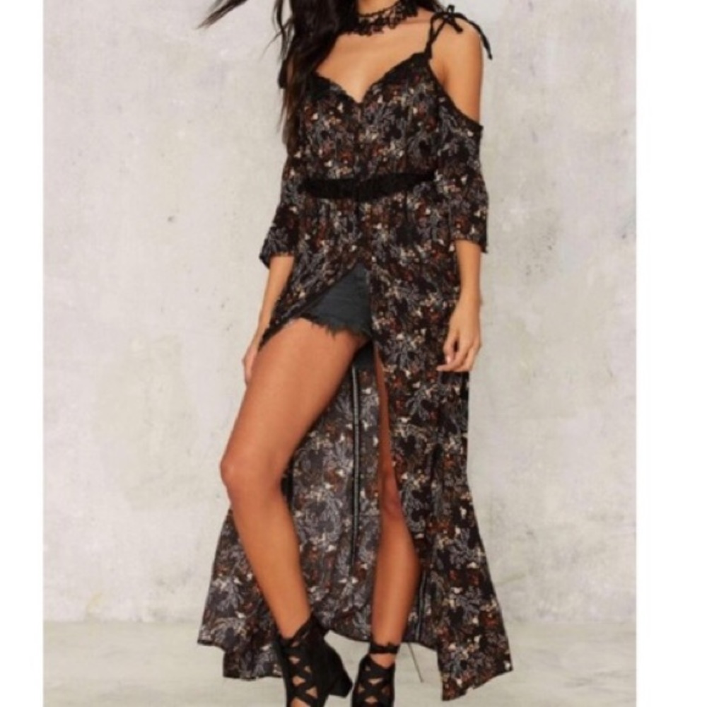 🌻NWT Glamorous Chill Pill Maxi Dress/Duster Sz XS